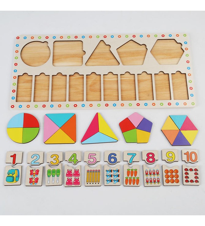 Shapes and Numbers multicolour stright board