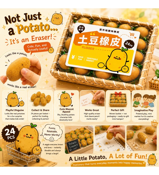 MULTY SHAPES ERASER (Potato Shape)