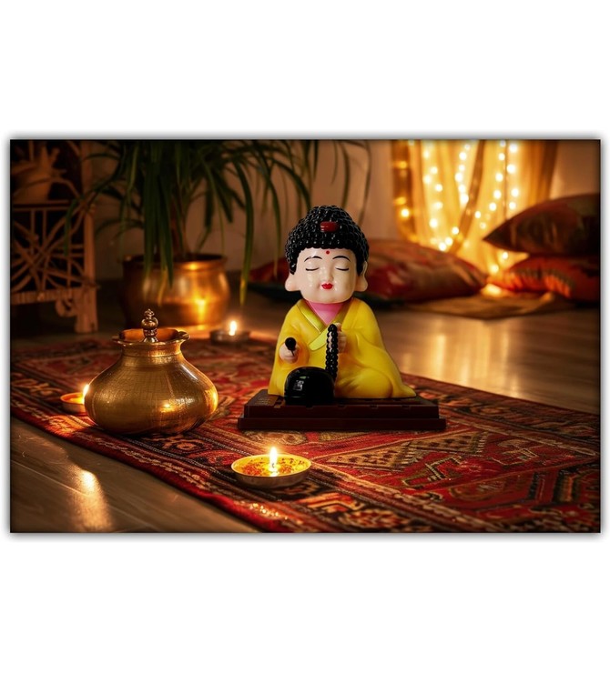 Buddha showpiece with Prayer Beads