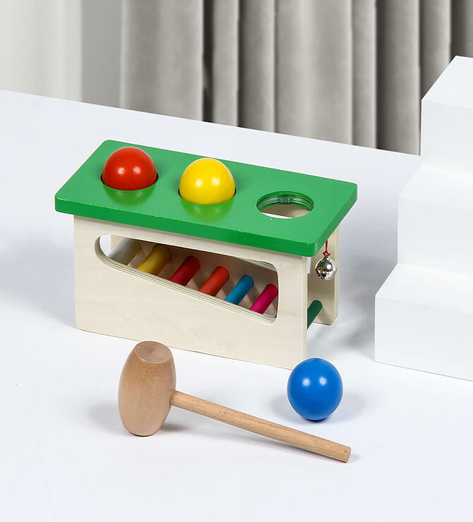 Wooden 3 Ball Hammer Slidng