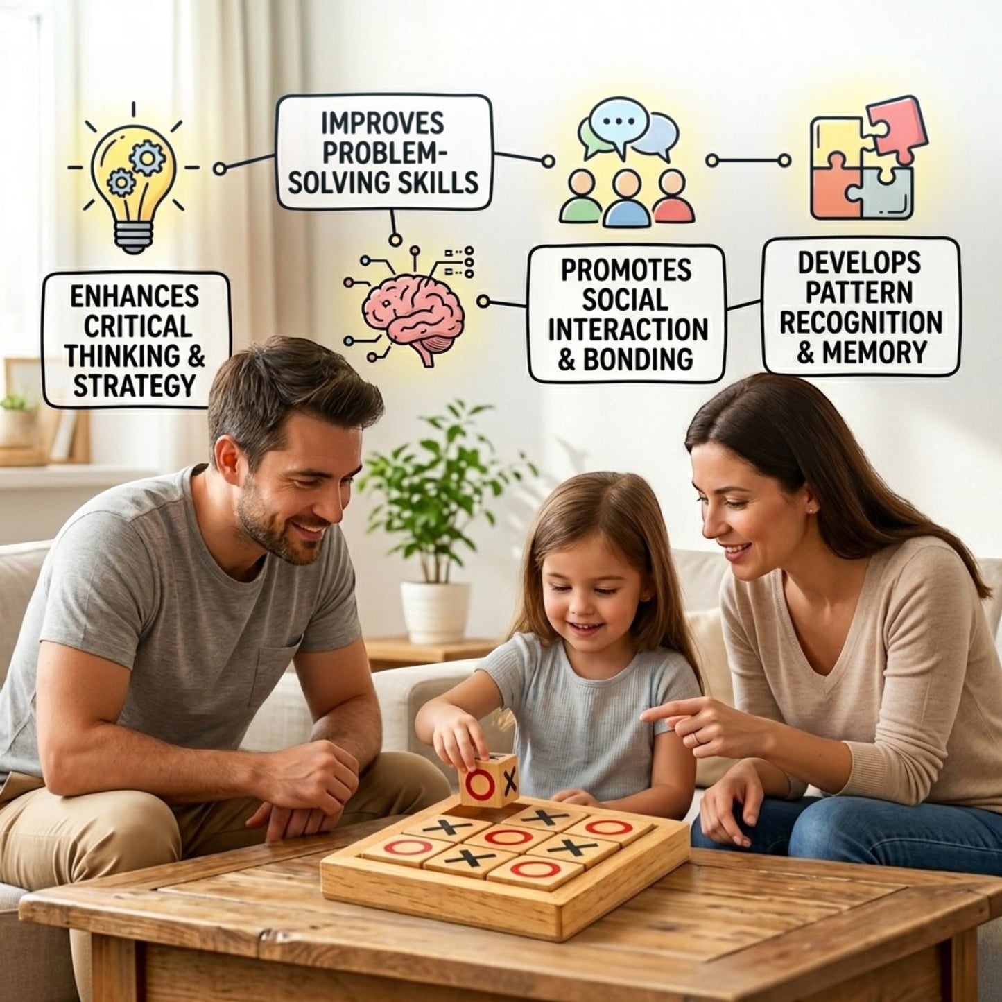 Wooden Puzzle XO Game