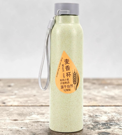 Straw Wheat Cup Glass Bottle