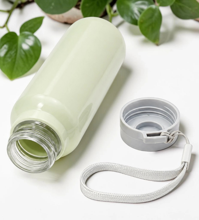 Straw Wheat Cup Glass Bottle