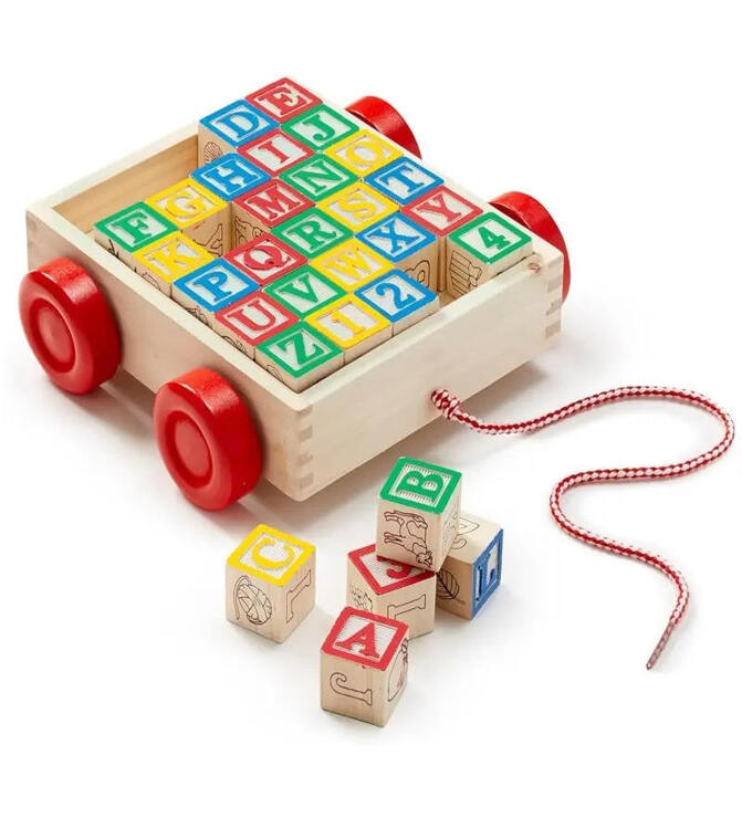 Wooden Abc Block 4 Wheeler
