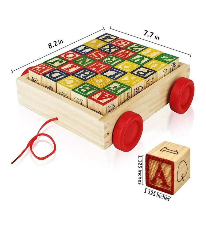 Wooden Abc Block 4 Wheeler