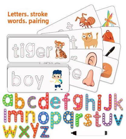 Wooden Alphabet Pen Smooth Card