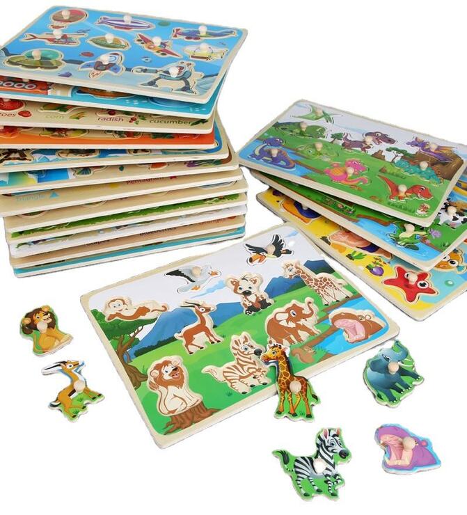 Wooden Animal Peg Puzzle - Educational