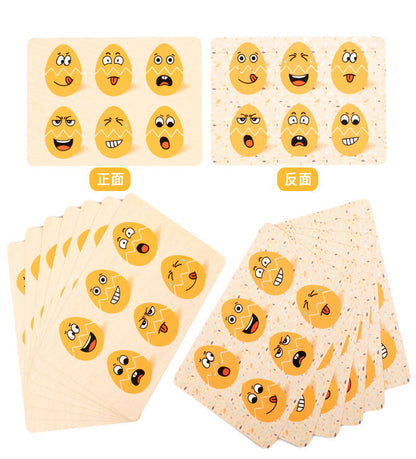 Wooden Egg Face Changing Puzzle - Educational