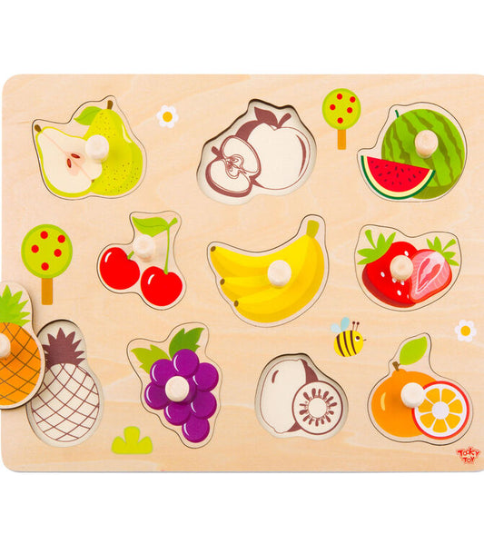 Wooden Fruits Puzzle Board - Educational