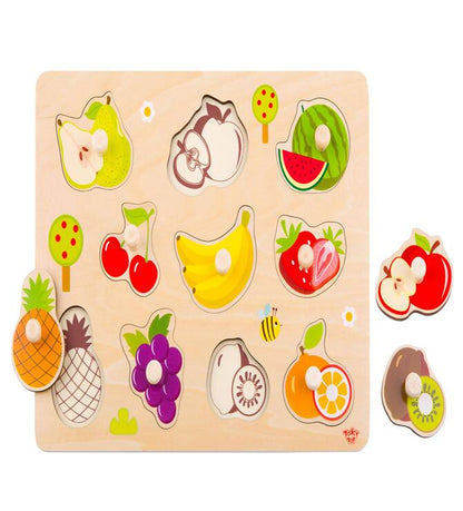 Wooden Fruits Puzzle Board - Educational