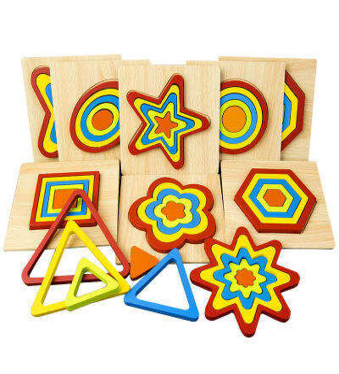Wooden Geometry Shape Puzzle - Educational
