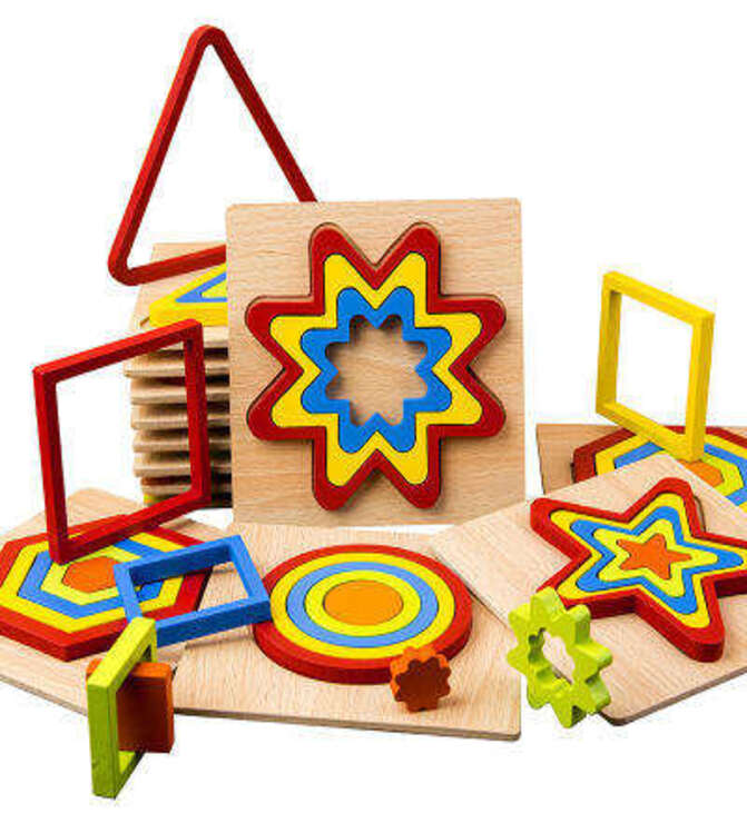Wooden Geometry Shape Puzzle - Educational