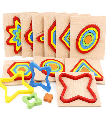 Wooden Geometry Shape Puzzle - Educational