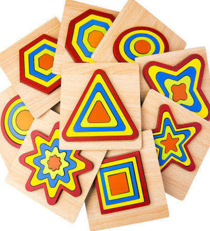 Wooden Geometry Shape Puzzle - Educational