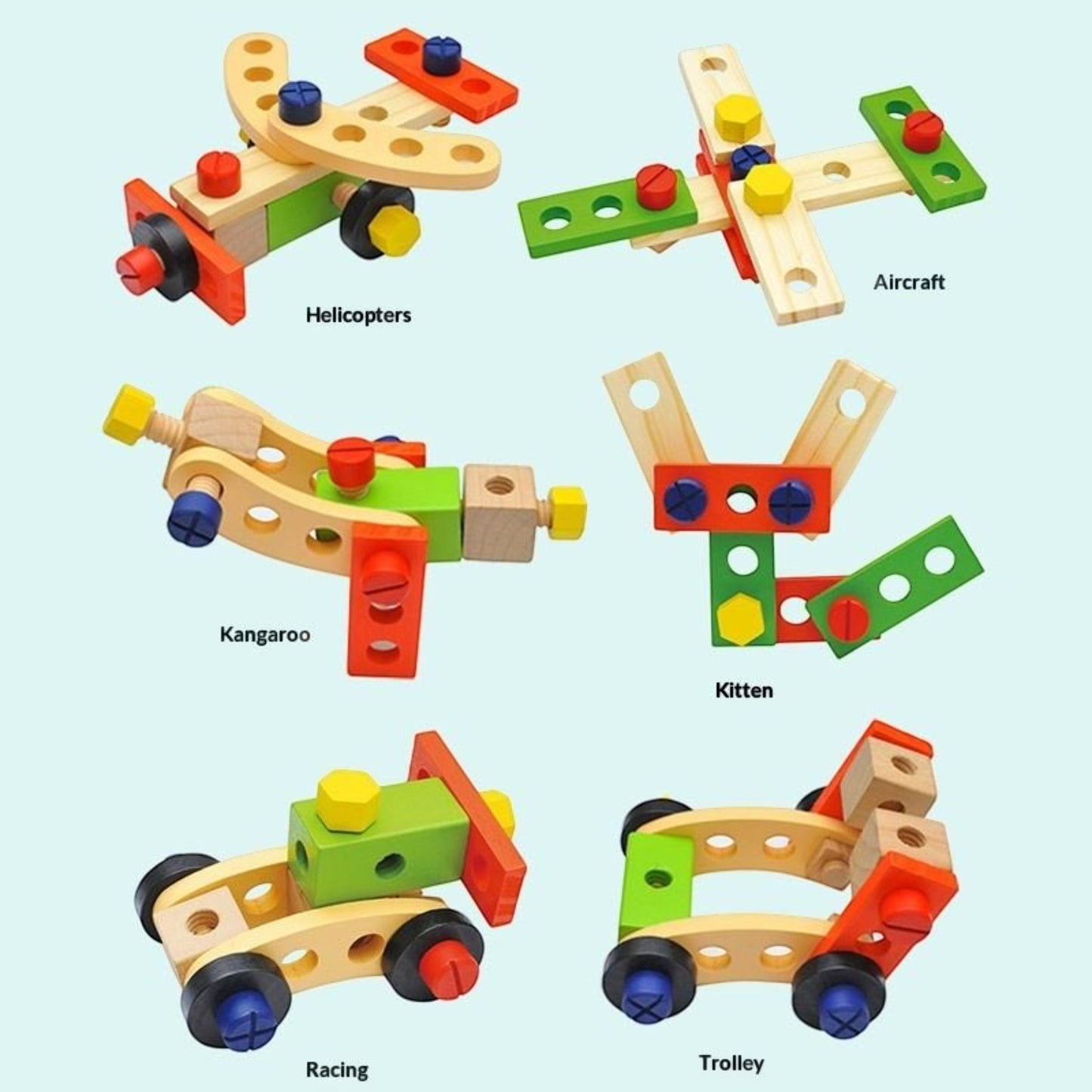 Wooden Kids Tool Kit Set with Carry Case