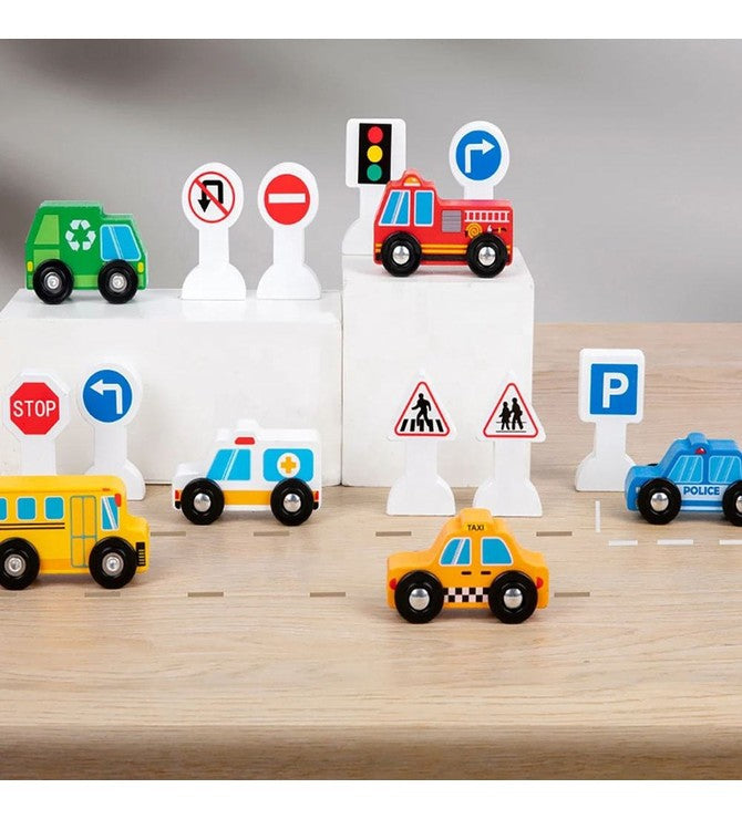 Wooden Car Set 6 Piece (Push and pull)