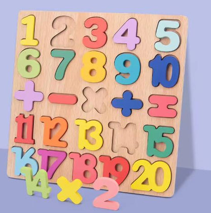 Wooden Number Puzzle Board - Educational