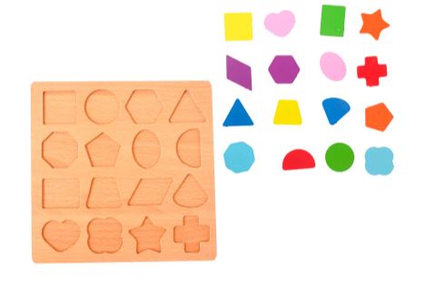 Wooden Shapes Puzzle Board - Educational