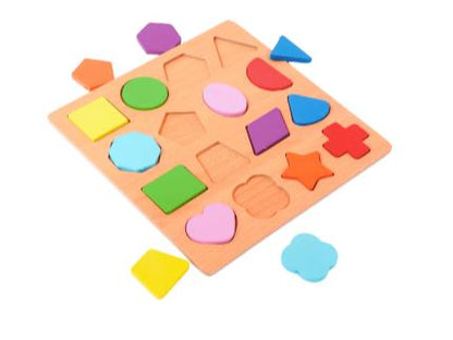 Wooden Shapes Puzzle Board - Educational