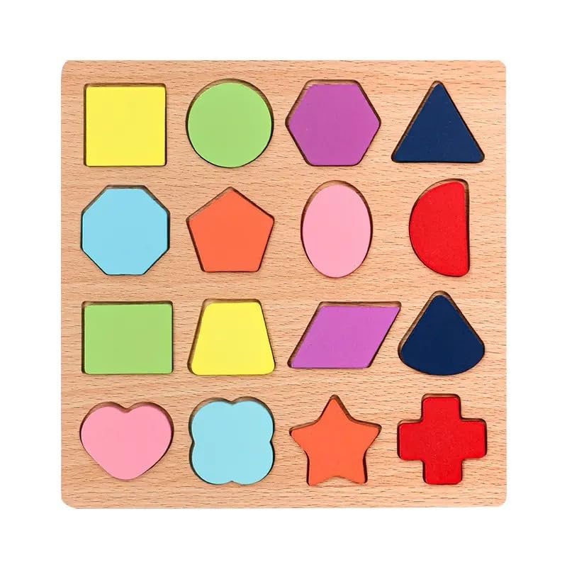 Wooden Shapes Puzzle Board - Educational