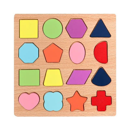Wooden Shapes Puzzle Board - Educational
