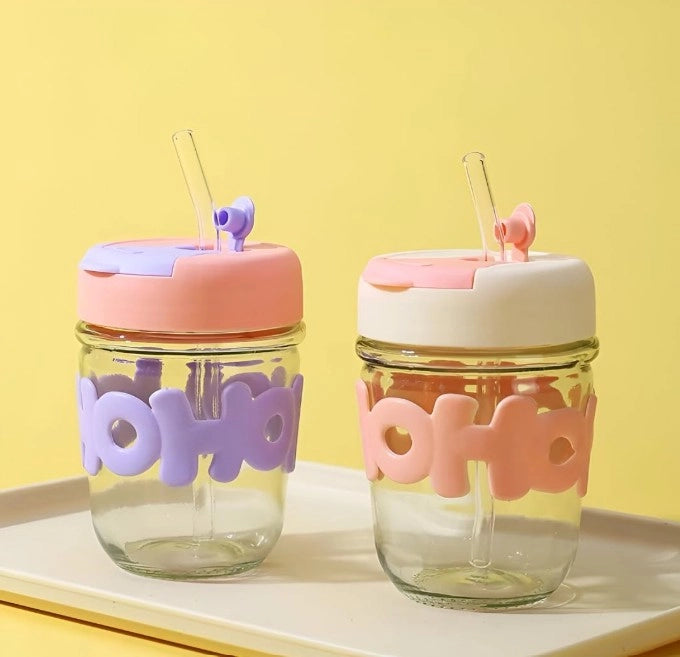 HOHO Bottle with Glass Straw