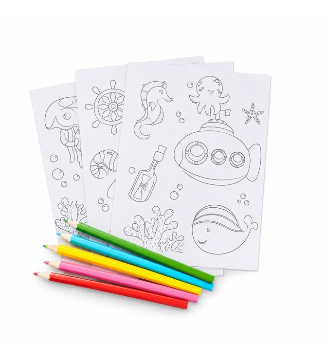 4 sheet Coloring Paper Kit ( Multiple Theme)
