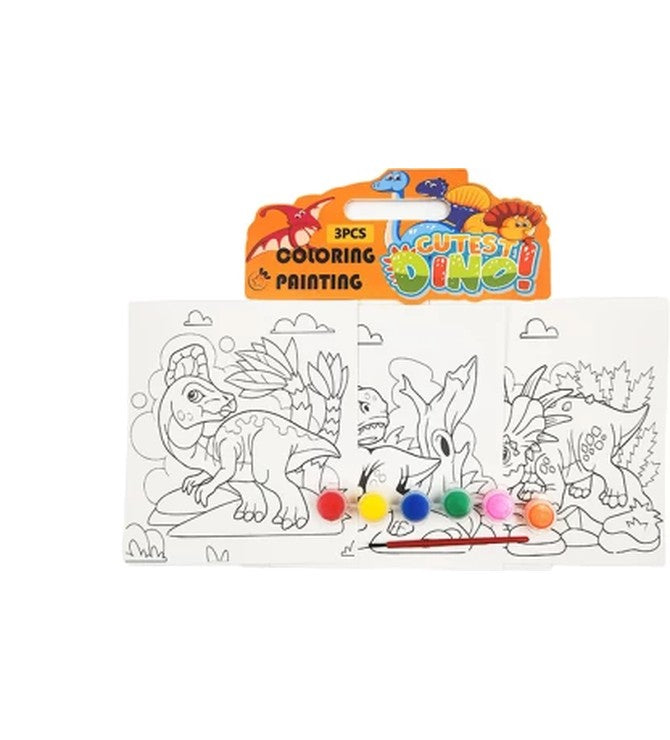 3 Pcs Coloring Painting Kit with Brush( Mixed Theme)