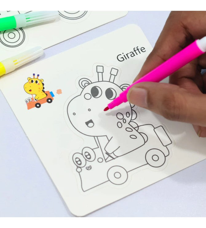 Travel Coloring Cards with Sketch