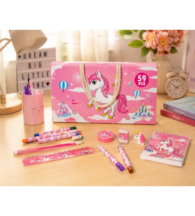 COLORING KIT 59PCS (DOLPHIN ,PINK)