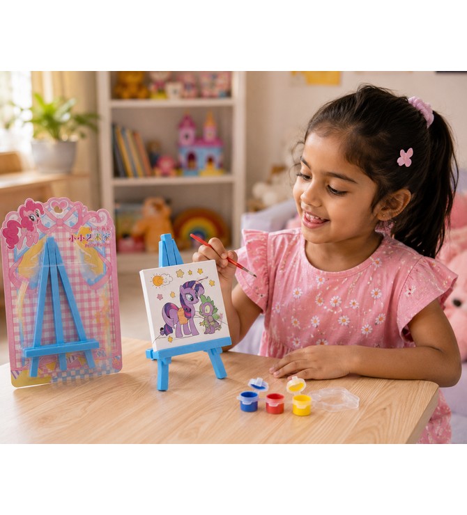 Small Painting kit with 3 colors (one brush art)