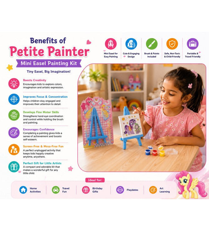 Small Painting kit with 3 colors (one brush art)