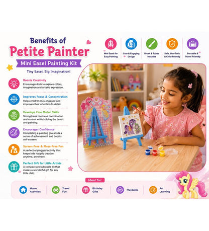 Small Painting kit with 3 colors (one brush art)