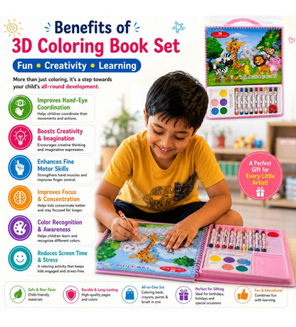 3D coloring book set