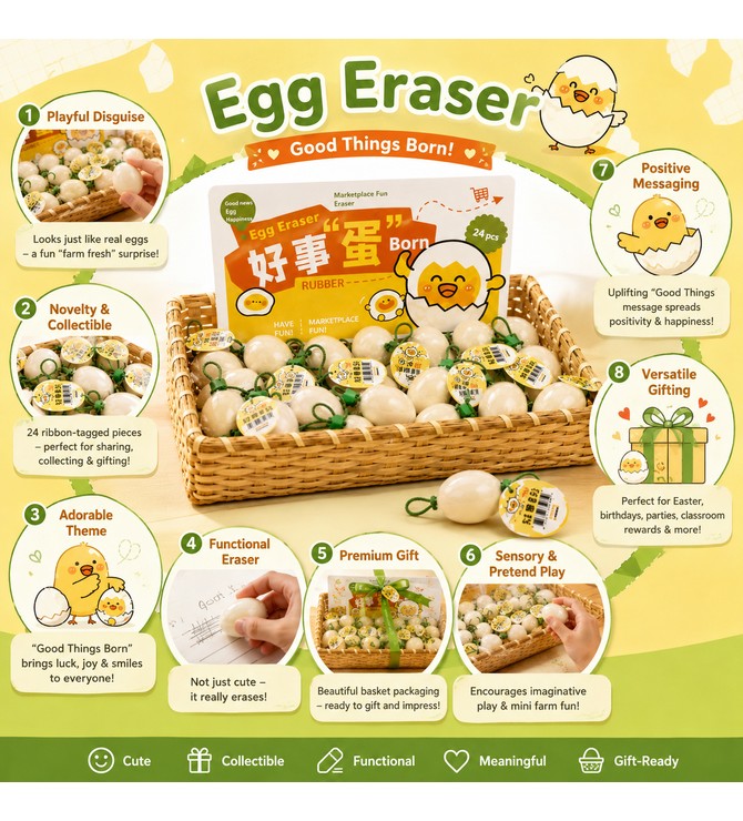 MULTY SHAPES ERASER (Egg Shape)