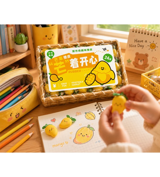 MULTY SHAPES ERASER (Mango Shape)