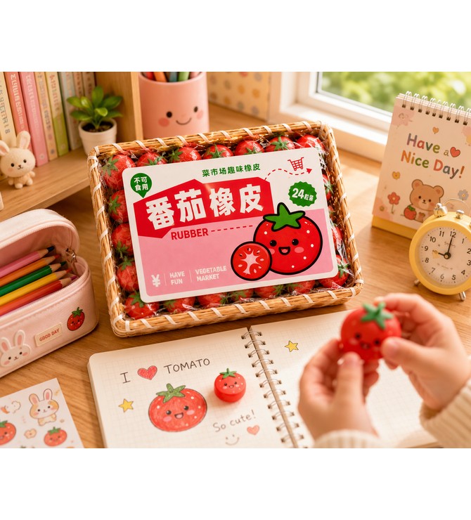 MULTY SHAPES ERASER (Tomato Shape)
