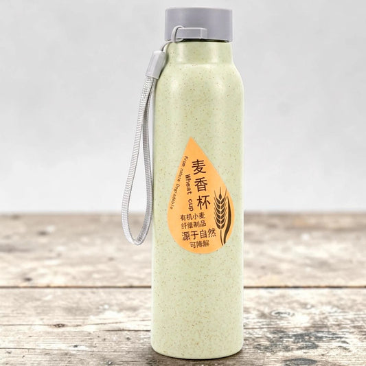 Straw Wheat Cup Glass Bottle