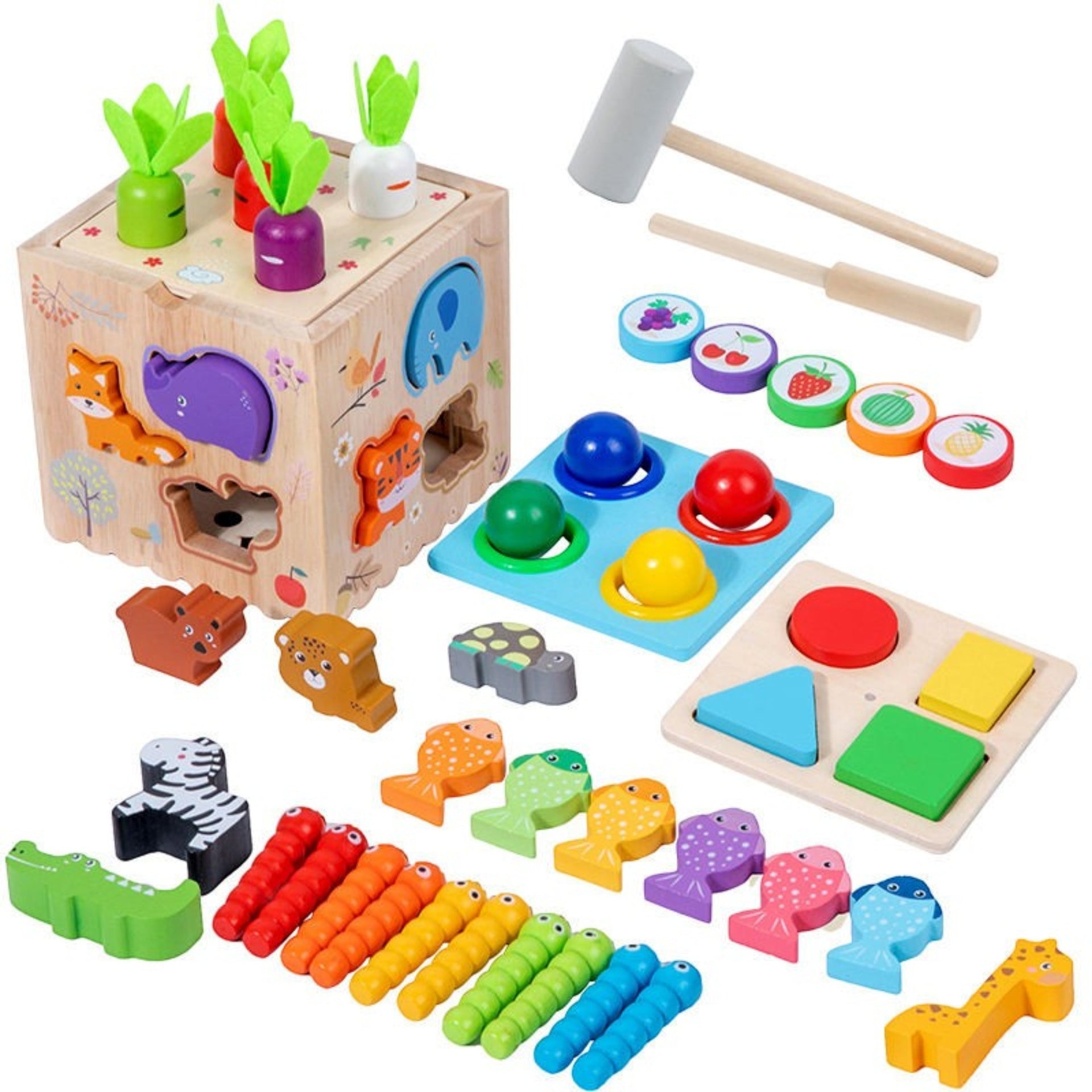 8-in-1 Wooden Educational Activity Cube