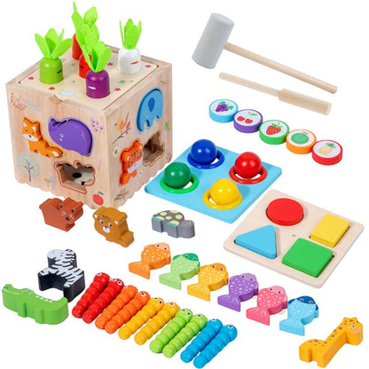 8-in-1 Wooden Educational Activity Cube