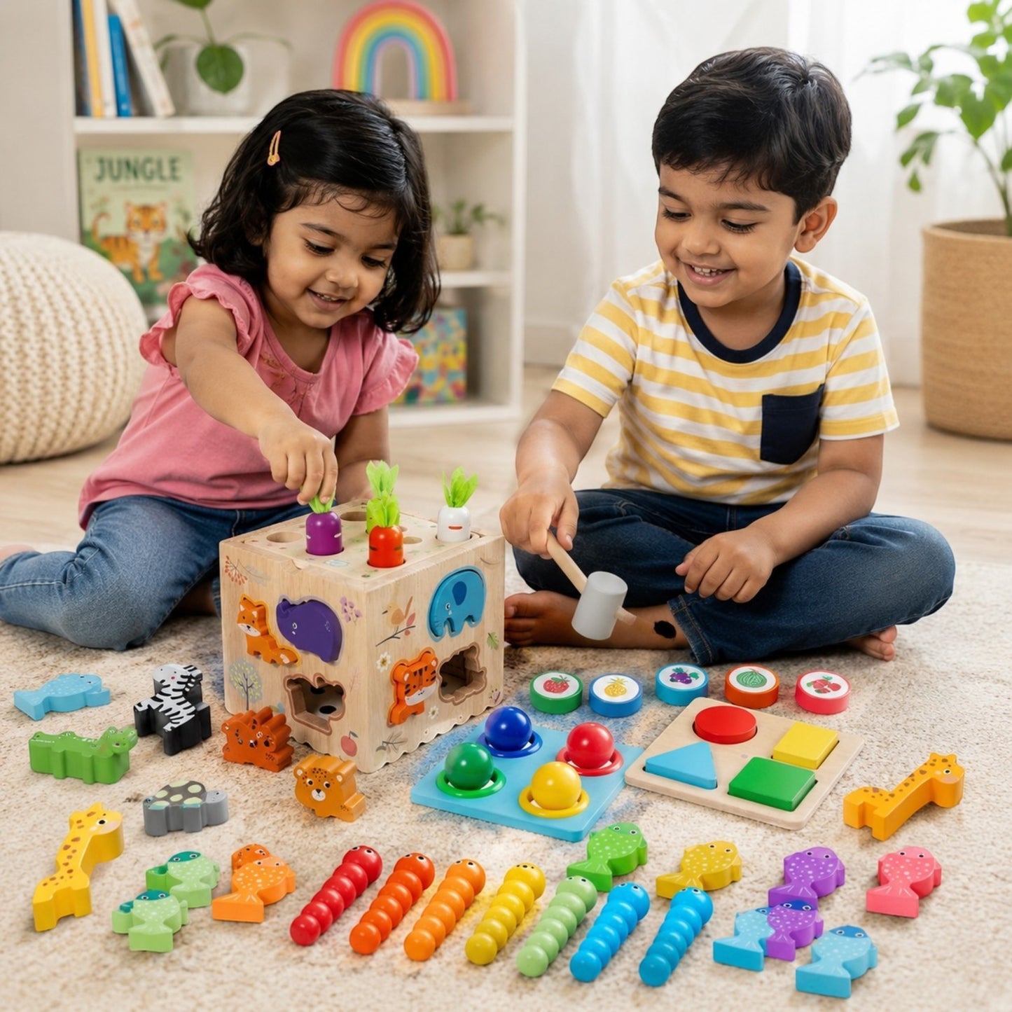 8-in-1 Wooden Educational Activity Cube
