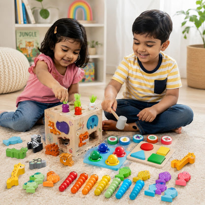 8-in-1 Wooden Educational Activity Cube
