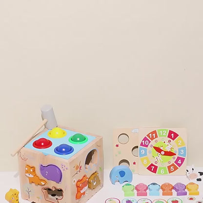 8-in-1 Wooden Educational Activity Cube